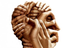 the way the hands come together to make the head of a human is unity 